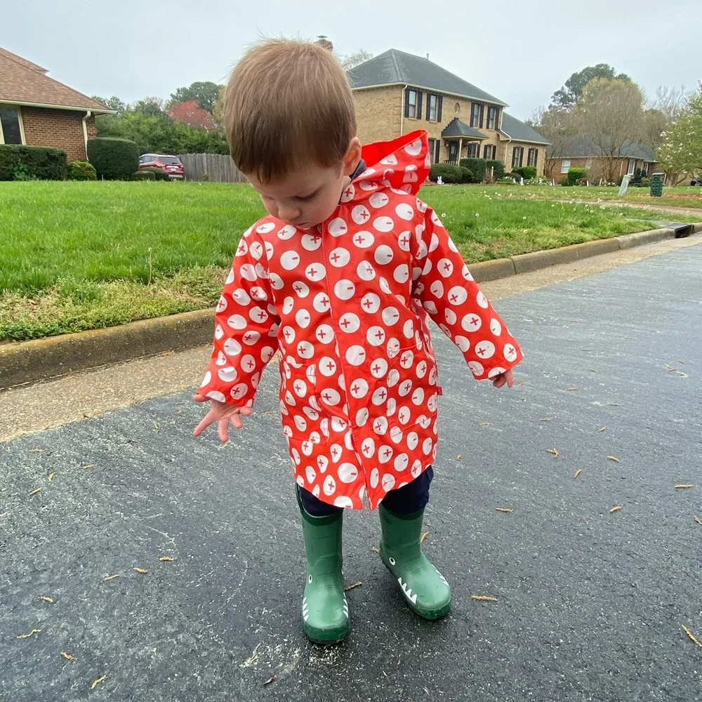 Magnificent Baby Magnetic Raincoat 2T Orange Circles - Picture 14 of 15